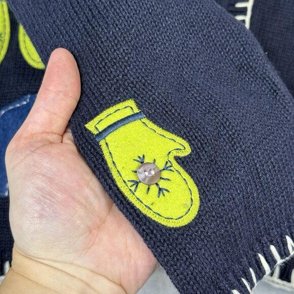 Vtg Holiday Cardigan Sweater Small Winter Christmas Hand Embroidered Grandmacore - Picture 5 of 12